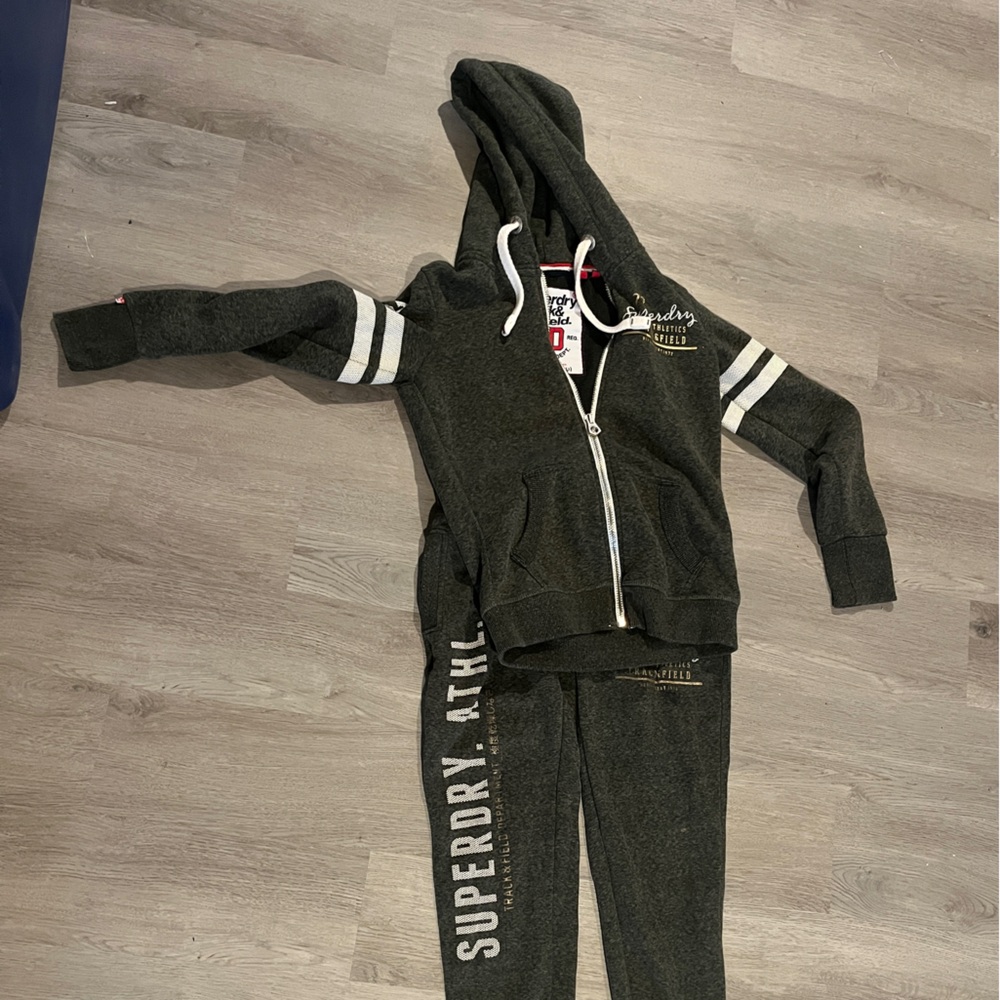 Superdry Charcoal Tracksuit with White Accents